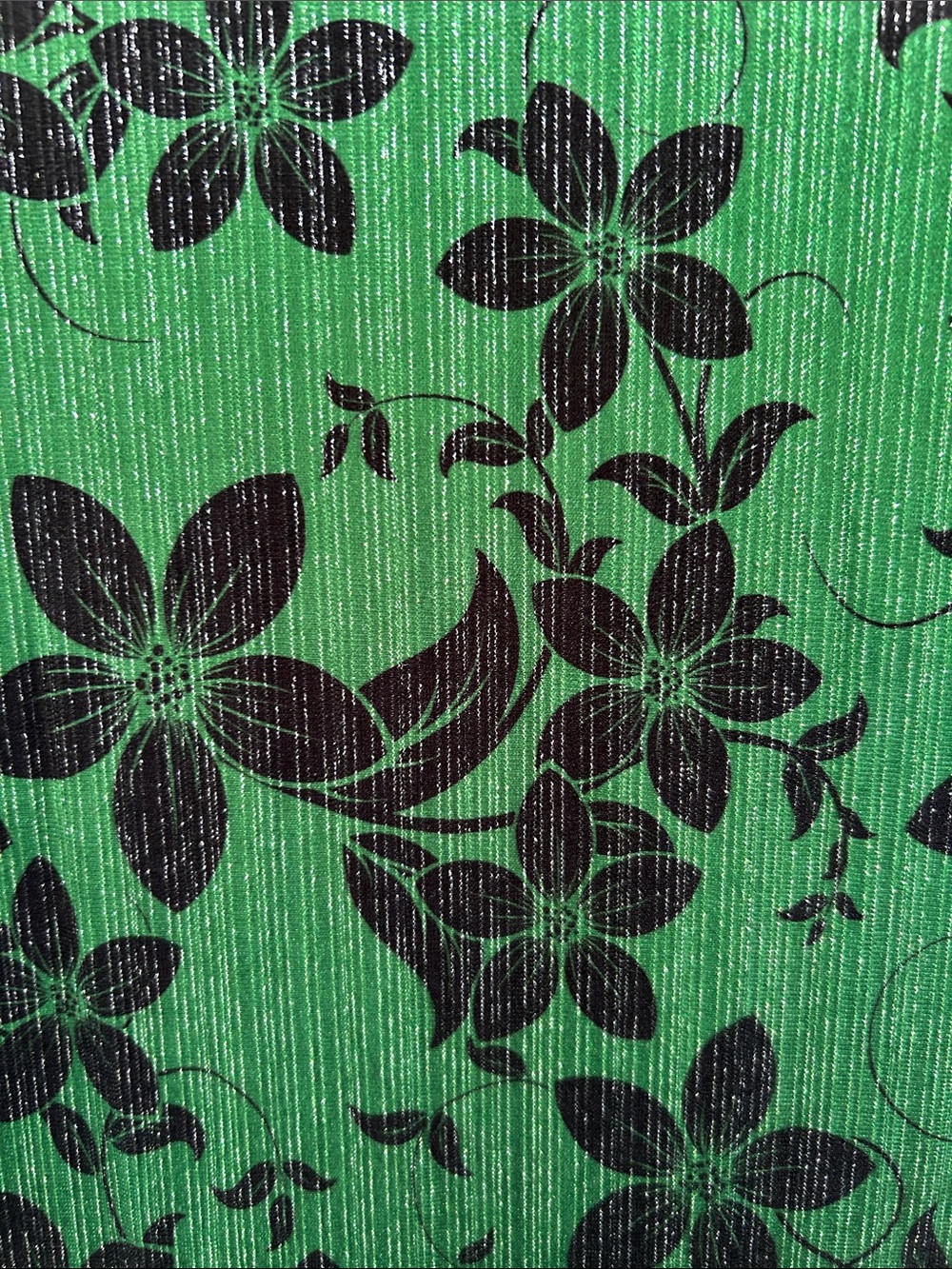 Unique Vintage Emerald Green Floral Sheath Midi Dress - Picture 6 of 6